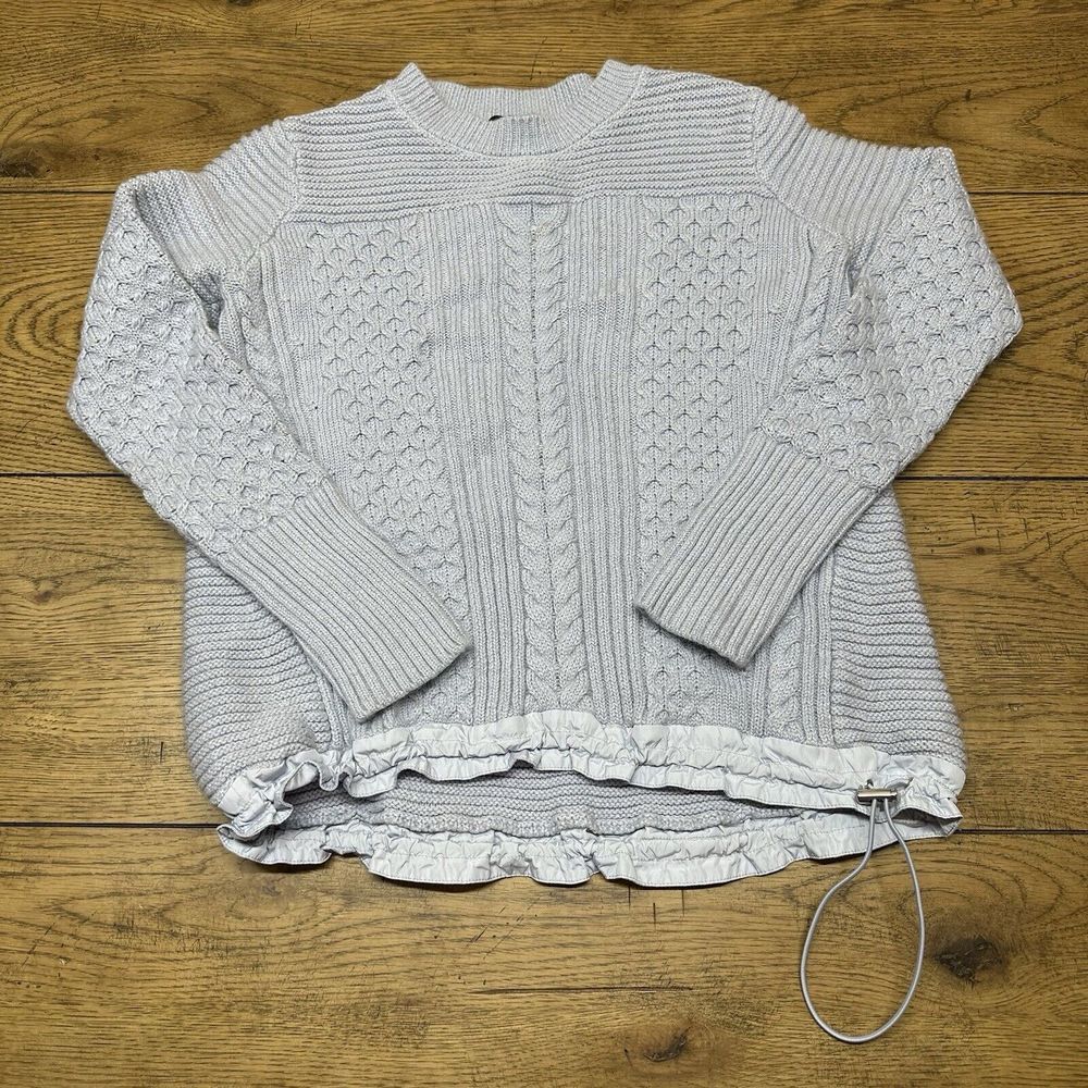 Banana Republic Chunky Cable Knit Fisherman Crew Neck Sweater Wool & Mohair‎ XS